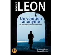 Un vénitien anonyme - Une enquête du commissaire Brunetti 1 CD audio - Donna Leon - Sixtrid - Texte lu (CD) - Textes lus CD