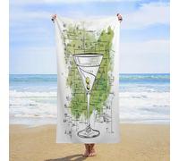 Un Verre À Martini avec Une Olive Serviette De Bain Séchage Rapide Serviette De Plage Grande Serviettes De Sauna pour Hôtel Spa Piscine 80X130Cm