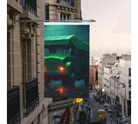 Un Vieux Camion Vert Drapeaux Drapeau De Jardin Couleurs Vives Drapeau Pour Jardin Porche Extérieur 3X5Ft
