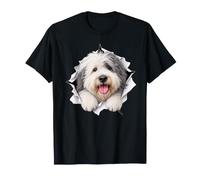 Un Vieux Chien de Berger Anglais drôle jetant Un Coup d'œil Mignon pour Les Amoureux des Chiens, Maman et Papa T-Shirt