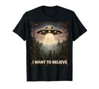 Un Vieux Classique : « Je Veux Croire à Une Rencontre mystérieuse Entre Un Extraterrestre et Un OVNI » T-Shirt