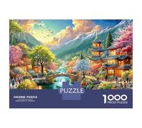 Un Village Chinois Tranquille en Bord de rivière Puzzle De 1000 Pièces Ville européenne Idéal pour Le Plaisir Familial, Adultes Et Enfants 70x50cm/1000pcs