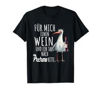 Un vin et un taxi pour Prerow, une mouette chemise sur la mer Baltique T-Shirt