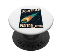 Un Visiteur de l'Atlas 3I, au-delà de l'art Cosmique Vintage PopSockets PopGrip Adhésif