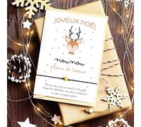 Un Voeu à Chaque Noeud Cadeau Noël Nounou Carte et son Bracelet porte-bonheur - Idée Cadeau Noel Original et inoubliable