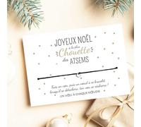 Un Voeu à Chaque Noeud Carte Joyeux Noël à la plus chouette atsem et son Bracelet porte-bonheur - école maternelle