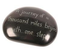 "Un Voyage de Mille Miles Commence avec une étape - inspirants sentiment Message Presse-papier en cristal - sculpté à la main pierre Presse-papier en cristal