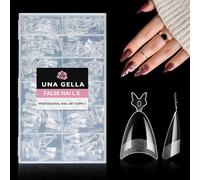 UNA GELLA Capsule Américaine Ongle Amande, 312 Pièces 12 Tailles Demi-Couverture Gel Souple Préformé pour Press-On Nails, Extensions et DIY