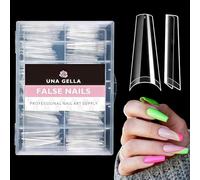 UNA GELLA Capsule Américaine Ongle Ballerina Longue 216 Pièces 12 Tailles Demi-Couverture Acrylique Coffin pour Extension et Nail Art DIY Salon à Domicile