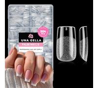 UNA GELLA Capsule Américaine Ongle Carré Court - 504 Pièces 12 Tailles de Faux Ongles Sans Courbe C Convient à la Plupart des Types d’Ongles Couverture Complète Transparente Style Français Pour Femme