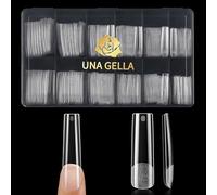 UNA GELLA Capsule Américaine Ongle Carré Extra Long 240 Pièces XXL Full Cover Pré-Buffées pour Gel Sans Courbe C 12 Tailles