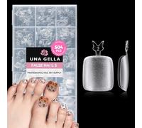 UNA GELLA Capsule Américaine Ongle Pieds Carrés Courts, 504 Pièces 15 Tailles, Gel Préformé Doux Full Cover Mat Squoval pour Orteils, Extension et DIY