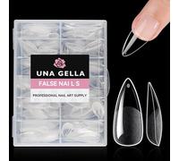 UNA GELLA Capsule Américaine Ongle Stiletto Moyen, 504 Pièces 12 Tailles Capsules Ongles Amande Formes Préformées pour Ongles en Gel Full Cover, Faux Ongles Autocollants pour Salon et Art Ongulaire
