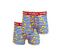 UNABUX Boxers ' BLACK WHITE RABBIT ' bleu / jaune / rouge / blanc, Taille M
