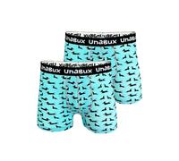 UNABUX Boxers ' BLACK WHITE RABBIT ' turquoise, Taille XL