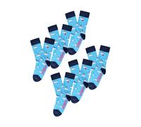 UNABUX Chaussettes ' GRUMBLE IN THE JUNGLE ' bleu clair / noir, Taille 42-46