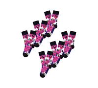 UNABUX Chaussettes ' GRUMBLE IN THE JUNGLE ' rose / noir / blanc, Taille 36-40