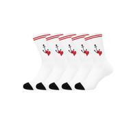 UNABUX Chaussettes 'Touchdown' rouge / noir / blanc, Taille 41-46