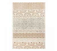 UnAmourDeTapis Tapis Berbère Style, 190 X 280 Cm, Teinte Crème, Motif Berbère Graphique Chevrons Rosaces, Poils Ras Tissé en Belgique, Idéal Salon, 3638