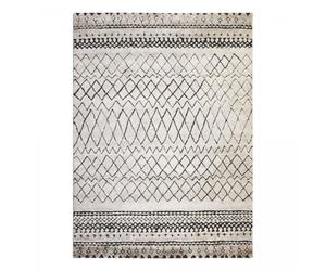 UnAmourDeTapis Tapis Berbère Style, 60 X 110 Cm, Écru, Noir, Motif Berbère Losanges Rayures, Style Scandinave Bohème, Idéal Entrée Couloir Salon Chambre, 11347