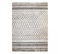 UnAmourDeTapis Tapis Berbère Style, 80 X 150 Cm, Motif Berbère, Écru, Noir, pour Chambre, Look Graphique, Fabrication Turquie, Poils Ras Tissé, 11347