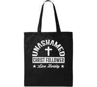 Unashamed Christ Follower Live Boldly Sac fourre-tout en coton écologique Noir, Noir , Taille unique