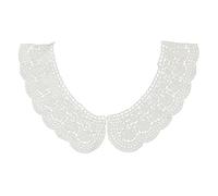 Unbekannt 1 paire de col en dentelle blanche à coudre avec des fleurs blanches