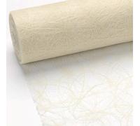 Unbekannt 25 m x 20 cm Chemin de Sizoweb Chemin de Table en Non-tissé Crème Champagne pour Mariage, Communion, baptême, Noël.