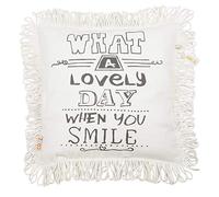 Unbekannt 2LIF Coussin Déco Coton Beige 50 x 50 cm