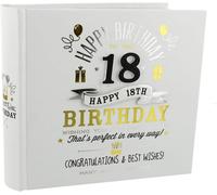 Unbekannt Album Photo 18e Anniversaire 10,2 X 15,2 Cm Signography Noir Et Doré Motif Fl29918