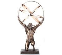 Unbekannt Atlas Dieu Grec Antique Portant la Boule céleste (Statue/Sculpture en Bronze 20,5 cm)