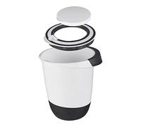 Unbekannt Bol mélangeur avec couvercle 1,5 l ouverture de mélange base anti-éclaboussures bol 1,5 l récipient de conservation des aliments blanc noir