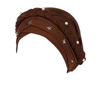 Unbekannt Bonnet africain turban musulman tressé pour femme, café, taille unique