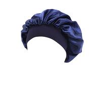 Unbekannt Bonnet de sommeil en satin pour femme - Bonnet de nuit en soie - Respirant - Bonnet en soie réglable - Bonnet en soie doux pour dormir, Marine, taille unique