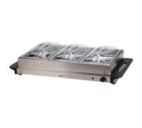 Unbekannt Buffet Chauffant en Acier Inoxydable Plaque chauffante avec 3 bacs de 2 litres