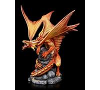 Unbekannt Dragon Fantaisie Figurine - Adulte Feu Dragon, Motif De Anne Stokes Fantastique Créature Et Gothique Figurine Décorative, Peint à la Main, INCL. Boîte Cadeau, B 27 CM