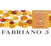 Unbekannt Fabriano Disegno 5 Lot Papier cartonné Blanc Naturel Grain Fin 300 g/m² 23 x 21 cm 20 Feuilles collées sur 4 côtés, sans Chlore et sans Acide, Set Pièces