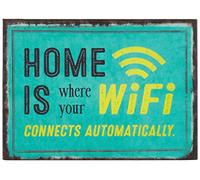 Unbekannt Graphique Atelier 60380 Vintage Art Home is Where Your WiFi Connects automati Cally Aimant, métal, uni, 9 x 6,5 cm