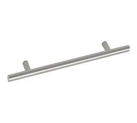 Unbekannt GRIMME 8568210384 Poignée d'armoire basique Eradis Barell Ø 12 mm, largeur 464 mm, poignée de barre en acier inoxydable brossé, argent, espacement des trous 384 mm