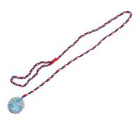 Unbekannt heim 505376 Balle en Caoutchouc avec Clochette et Corde à Lancer pour Chien 5,5 cm de diamètre et 57 cm de Long Vert/Multicolore