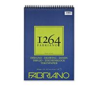 Unbekannt Honsell 19100647 Fabriano Disegno Bloc à dessin à spirale 1264 180 g/m² Format A3 50 feuilles de papier blanc naturel satiné à grain moyen sans acide pour toutes les techniques à sec