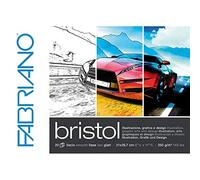 Unbekannt Honsell Fabriano Bristol Block, 250 g/m², 20 feuilles, surface lisse, très effaçable, idéal pour illustrations, graphiques et design, Blanc., DIN A4