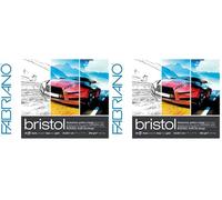 Unbekannt Honsell Fabriano Bristol Block, 250 g/m², 20 feuilles, surface lisse, très effaçable, idéal pour illustrations, graphiques et design, Blanc., DIN A4 (Lot de 2)