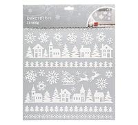 Unbekannt III Lot de 21 Autocollants décoratifs Motif Paysage et Flocons de Neige avec Paillettes Multicolore