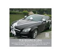 Unbekannt Kit de décoration de Voiture de Mariage Ruban Blanc pour Emballage Grand nœud (9 pièces)