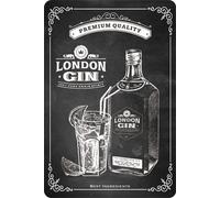 Unbekannt London Gin S4958 Plaque en tôle incurvée 20 x 30 cm