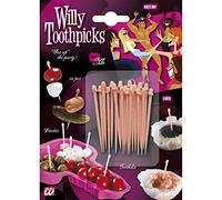 Unbekannt Lot de 20 piques en plastique - Pénis - Décoration pour fête d'anniversaire ou fête à thème - Rose