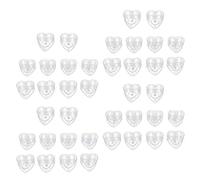 Unbekannt Lot de 40 bougies chauffe-plat en forme de cœur transparent - Boîte vide - Moules à bougie - Modèle de mèche - Pour bricolage - Gel - Bougies chauffe-plat AOD