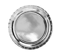 Unbekannt Lot de 6 Assiettes en Carton Rondes argentées Brillantes 23 cm