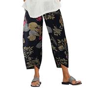 Unbekannt Pantalon de handball pour femme - Pantalon ample avec imprimé vintage - Taille élastique - Pantacourt de loisirs - Pantalon pour femme avec poches sur les côtés, 3-bleu, 5XL